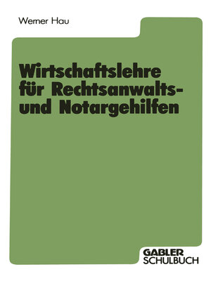 cover image of Wirtschaftslehre für Rechtsanwalts- und Notargehilfen